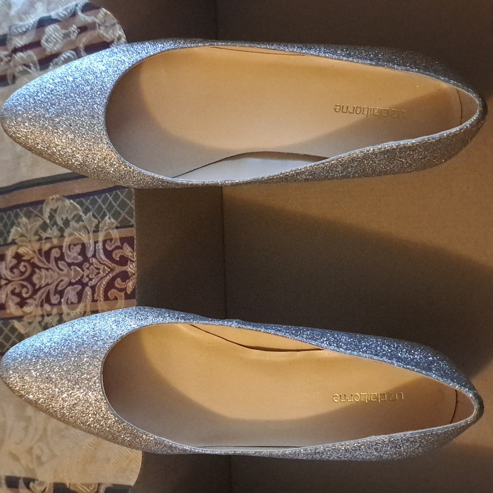 Liz Claiborn worn once gold high heel shoes